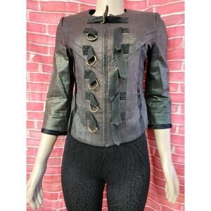 Alice McCall, One Of A Kind Black/gold Women's Size US 4 Cropped Jacket #W1